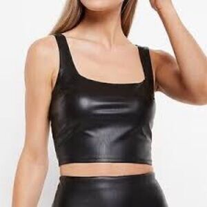 BRAND NEW! Express pleather cropped tank. Size medium